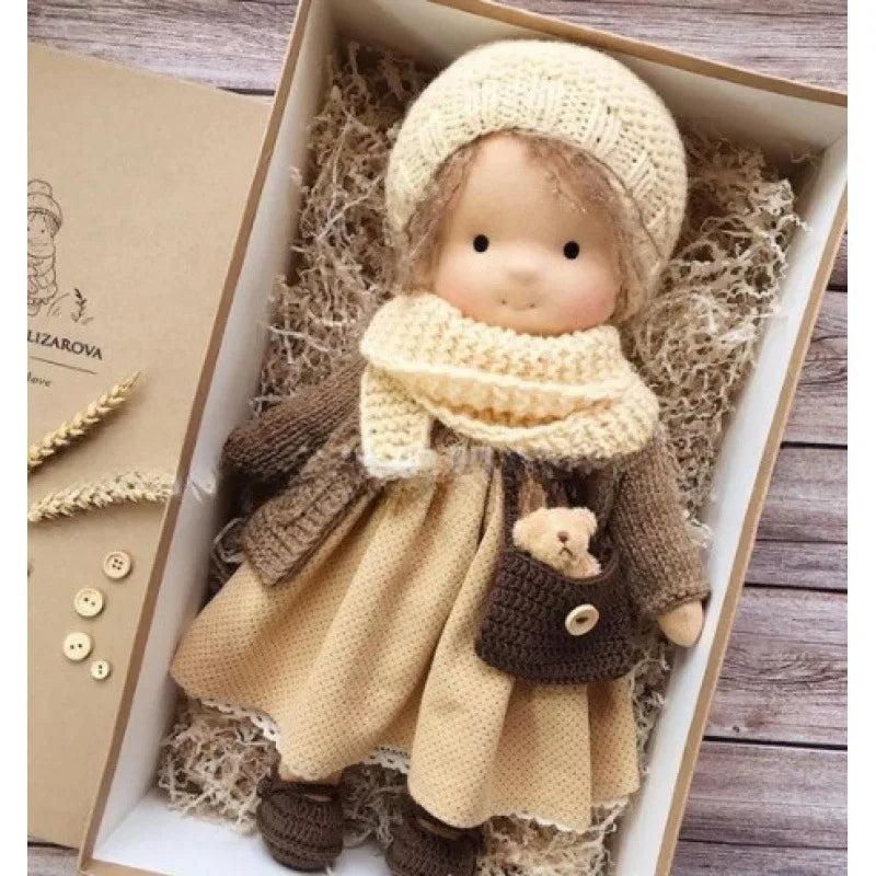 Soft Waldorf Doll Made of Fabric in a Charming Decorative Box