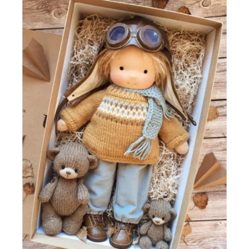 Soft Waldorf Doll Made of Fabric in a Charming Decorative Box