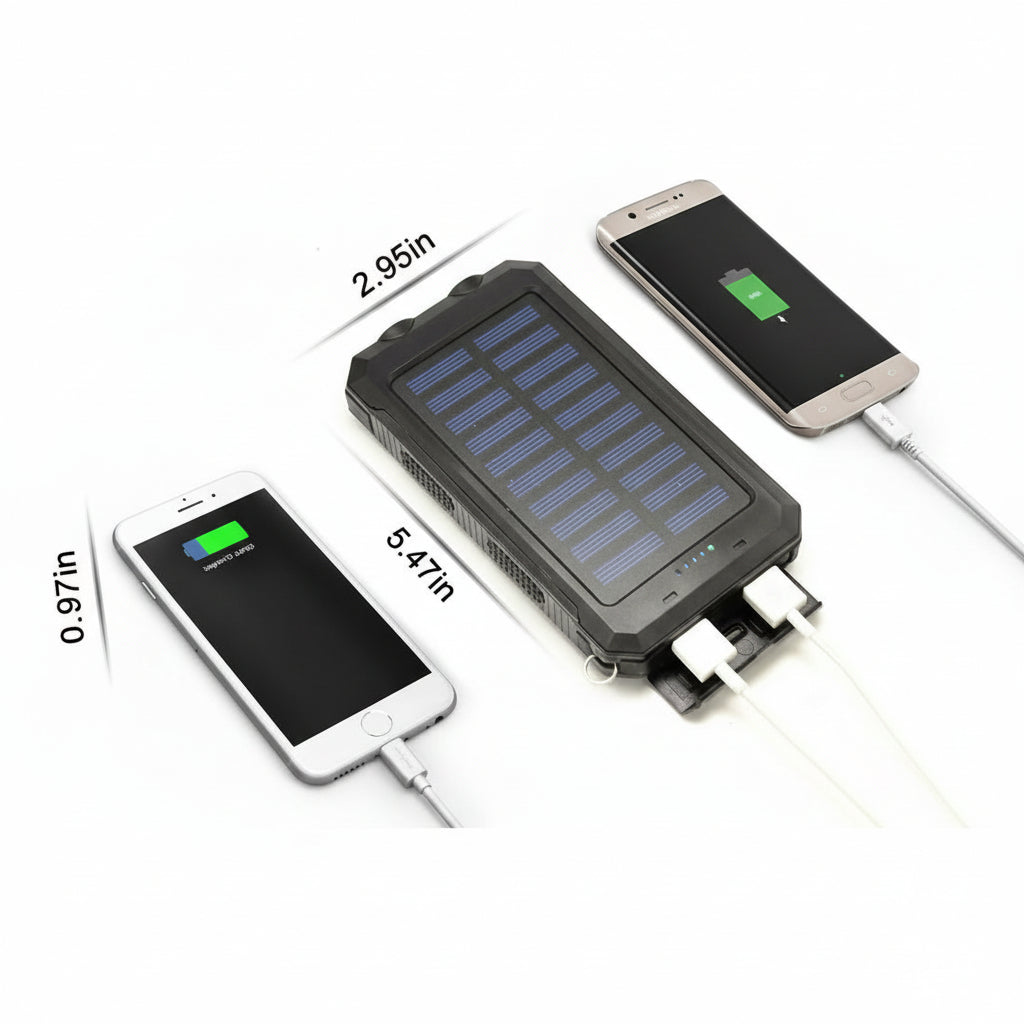 SOLARFORCE Power Bank – Waterproof Solar Power Bank with 20000mAh for Outdoor Adventures