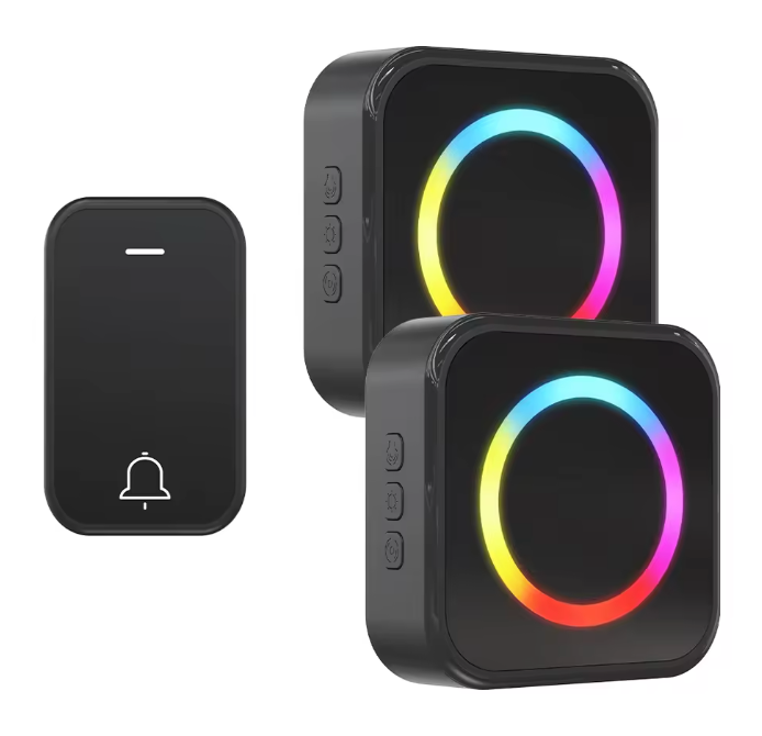 Sonnette sans fil avec éclairage LED 7 couleurs