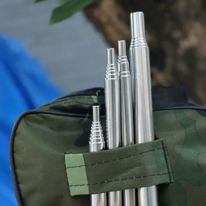 Soufflet de feu télescopique en acier inoxydable pour camping