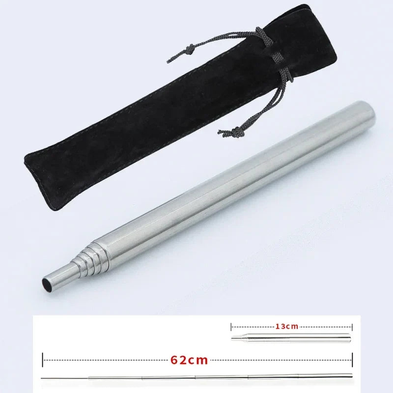Soufflet de feu télescopique en acier inoxydable pour camping