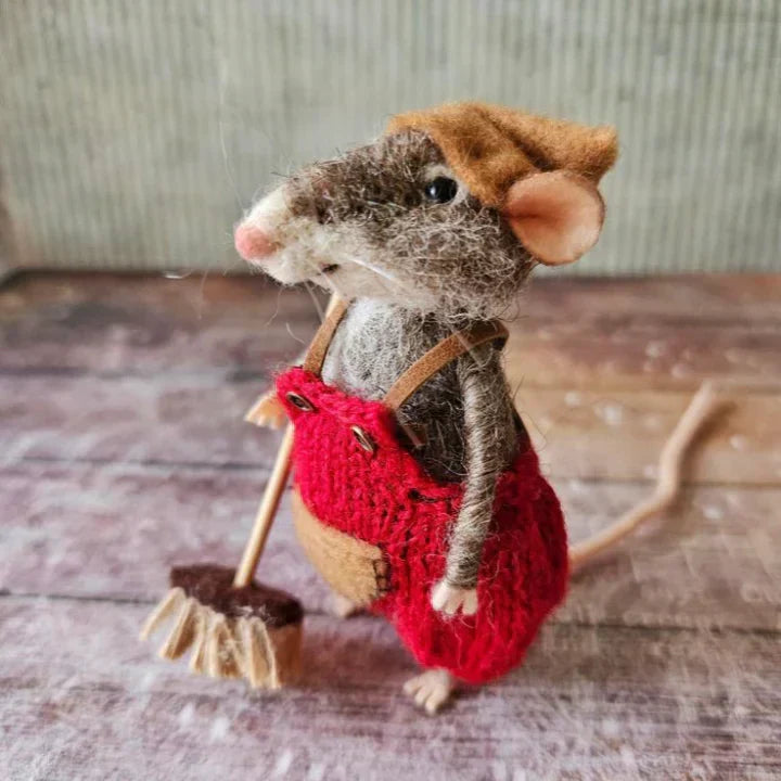 Souris feutrée à l'aiguille, faite à la main