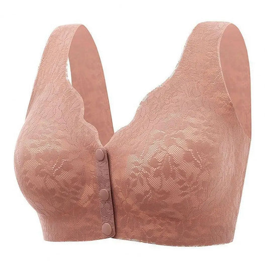 Soutien-gorge en dentelle pour femme avec fermeture avant et bretelles larges