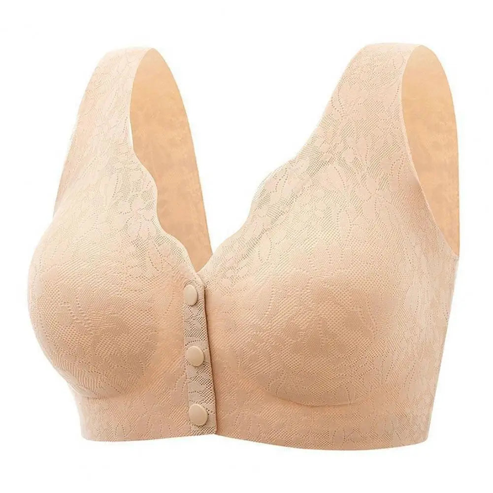Soutien-gorge en dentelle pour femme avec fermeture avant et bretelles larges