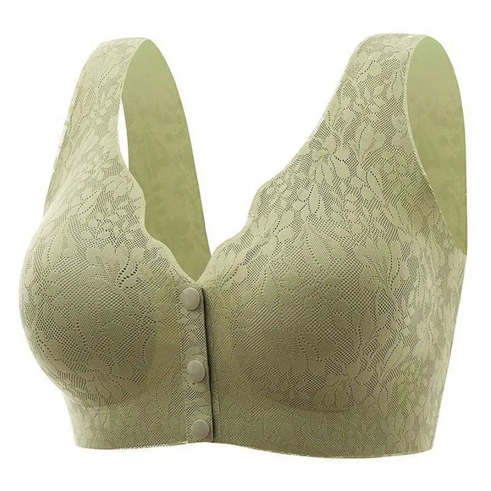 Soutien-gorge en dentelle pour femme avec fermeture avant et bretelles larges