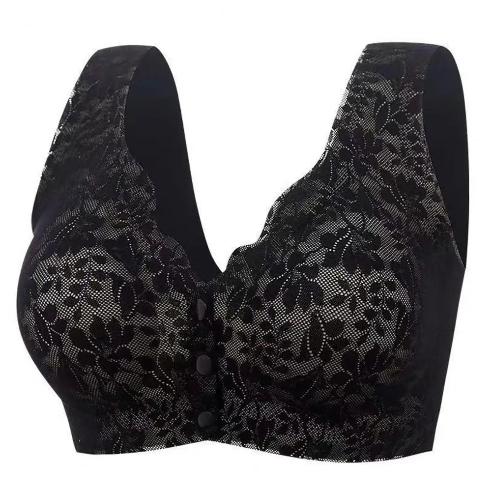 Soutien-gorge en dentelle pour femme avec fermeture avant et bretelles larges