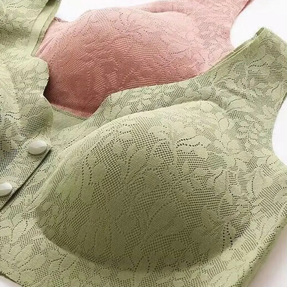 Soutien-gorge en dentelle pour femme avec fermeture avant et bretelles larges