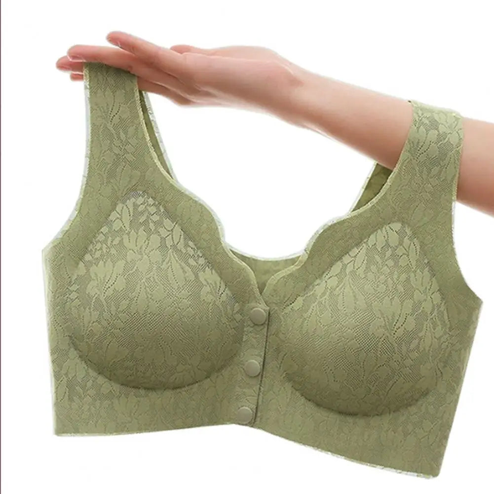 Soutien-gorge en dentelle pour femme avec fermeture avant et bretelles larges