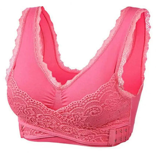 Soutien-gorge sans armatures pour femme avec boucles croisées sur l'avant