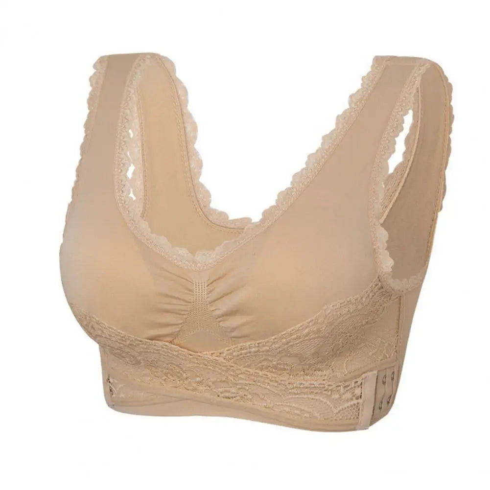 Soutien-gorge sans armatures pour femme avec boucles croisées sur l'avant