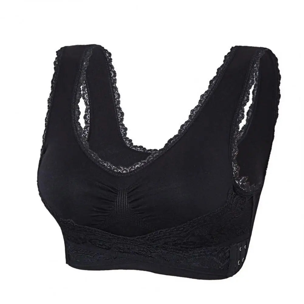 Soutien-gorge sans armatures pour femme avec boucles croisées sur l'avant