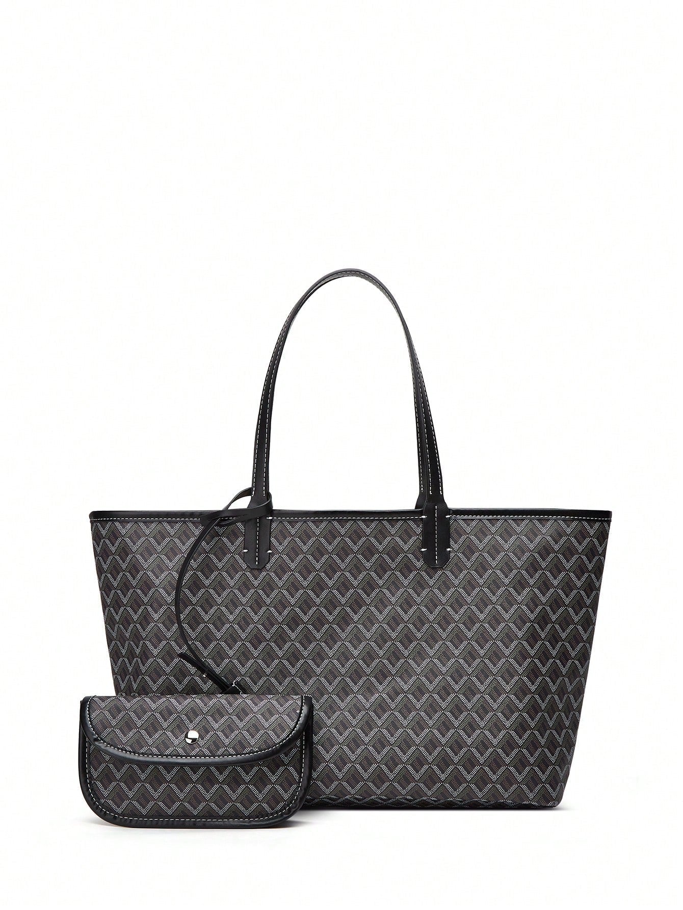 Spacieux sac shopper à motif graphique