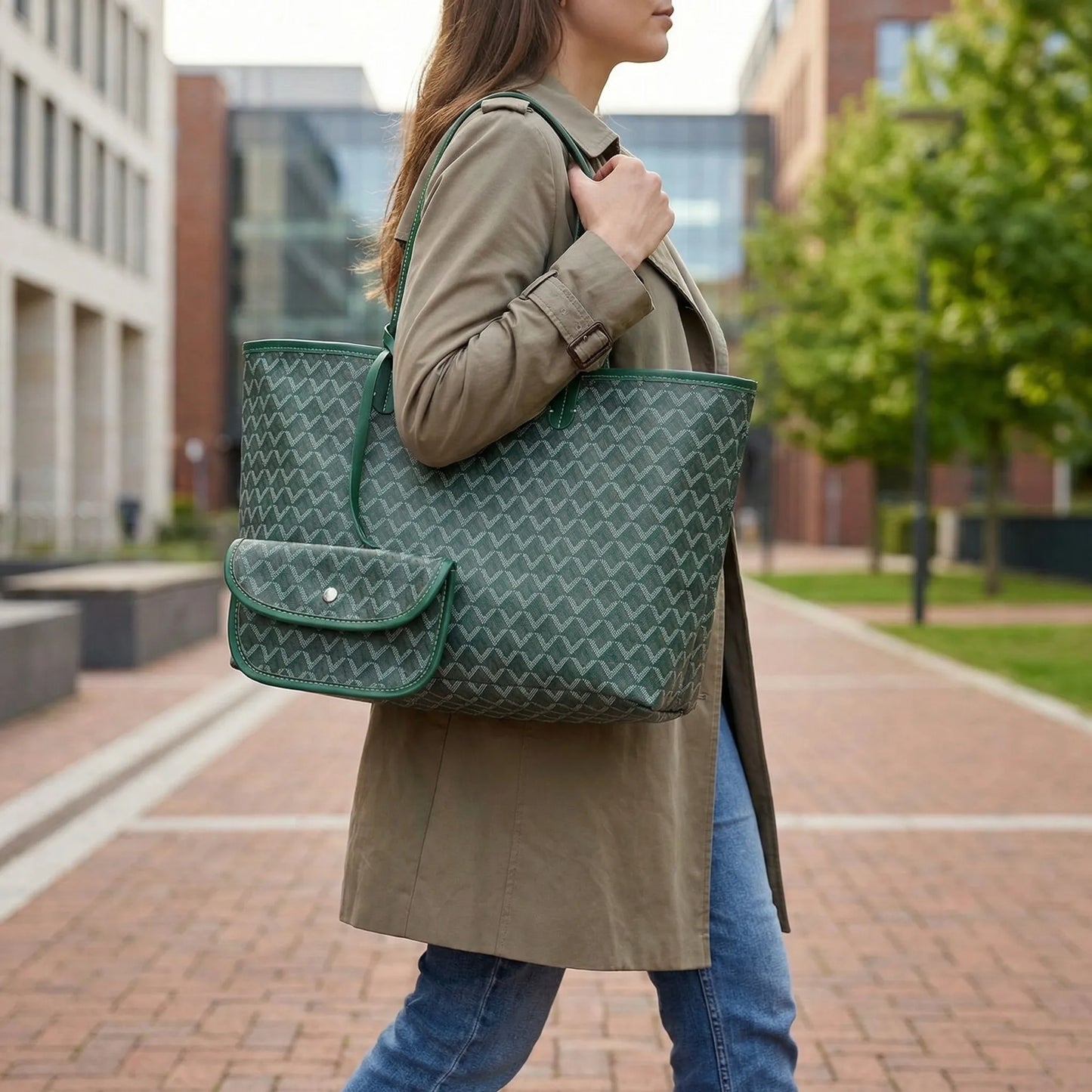 Spacieux sac shopper à motif graphique