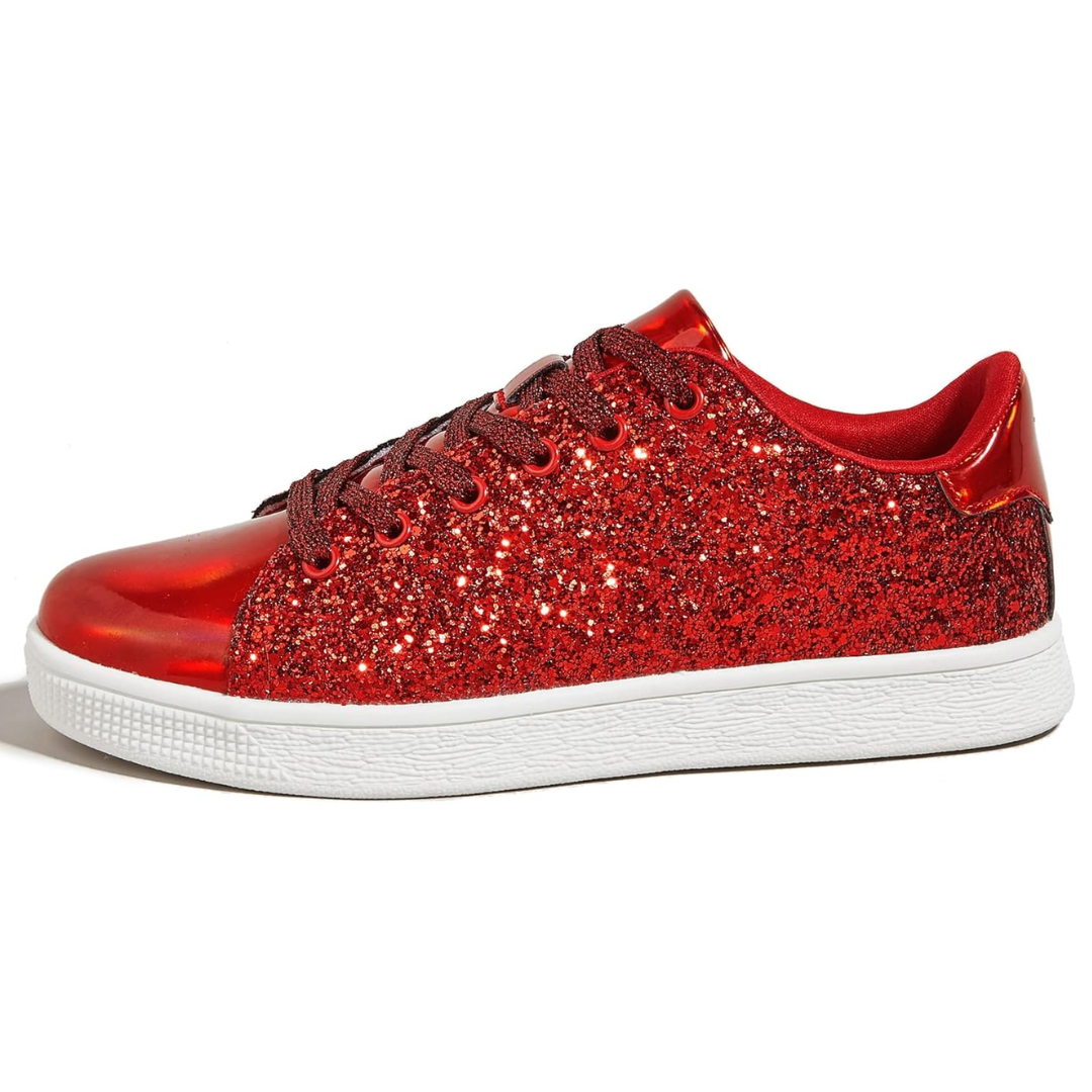 Sparkling Lace-Up Fashion Ladies Sneakers - Xenia