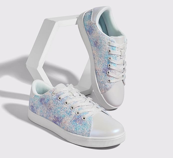 Sparkling Lace-Up Fashion Ladies Sneakers - Xenia