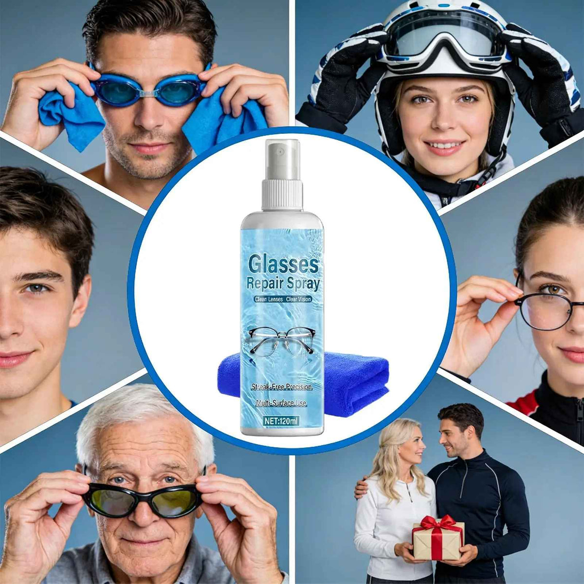 Spray nettoyant pour verres - spray d'entretien professionnel multi-surfaces pour verres et objectifs