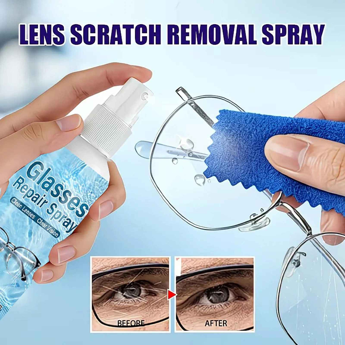 Spray nettoyant pour verres - spray d'entretien professionnel multi-surfaces pour verres et objectifs