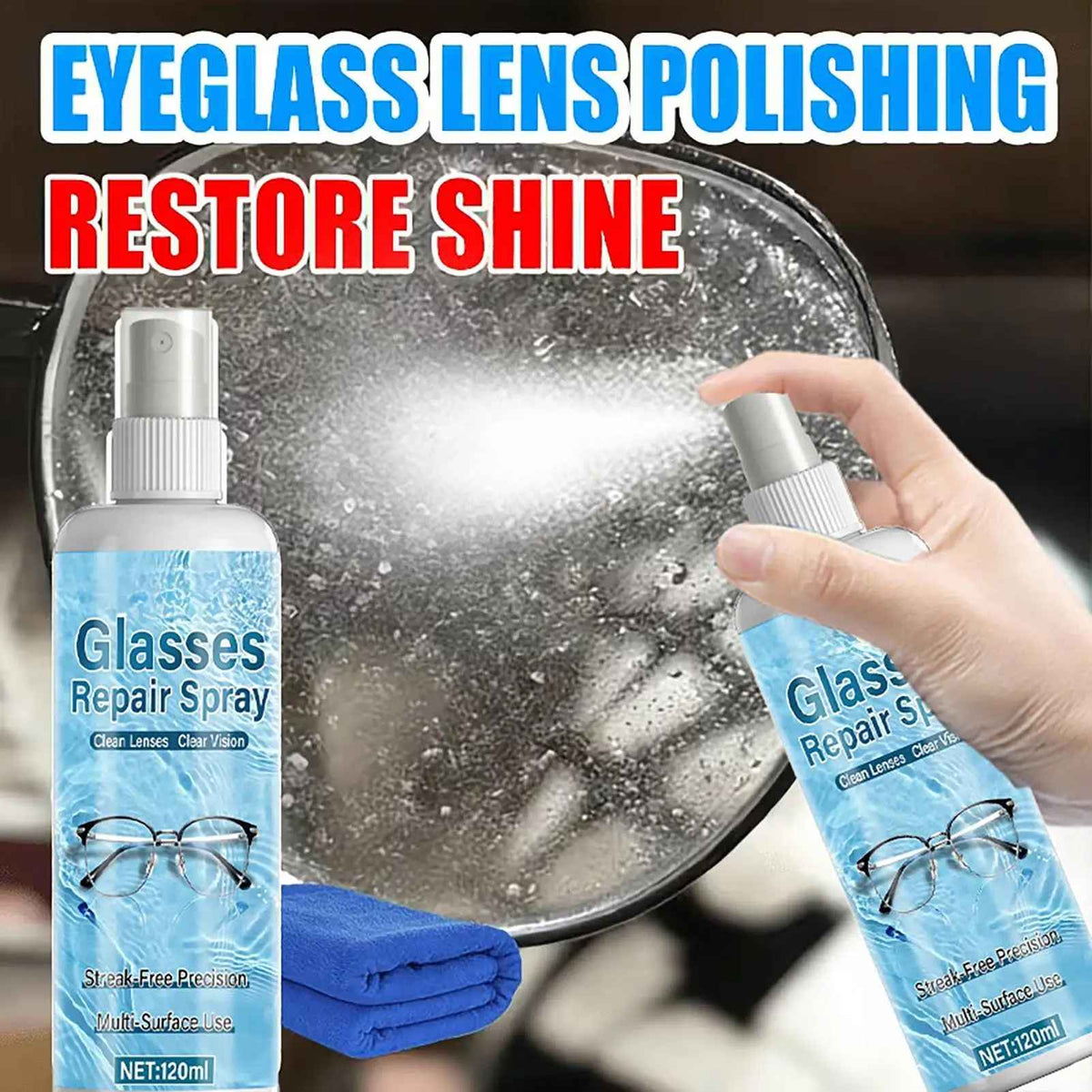 Spray nettoyant pour verres - spray d'entretien professionnel multi-surfaces pour verres et objectifs
