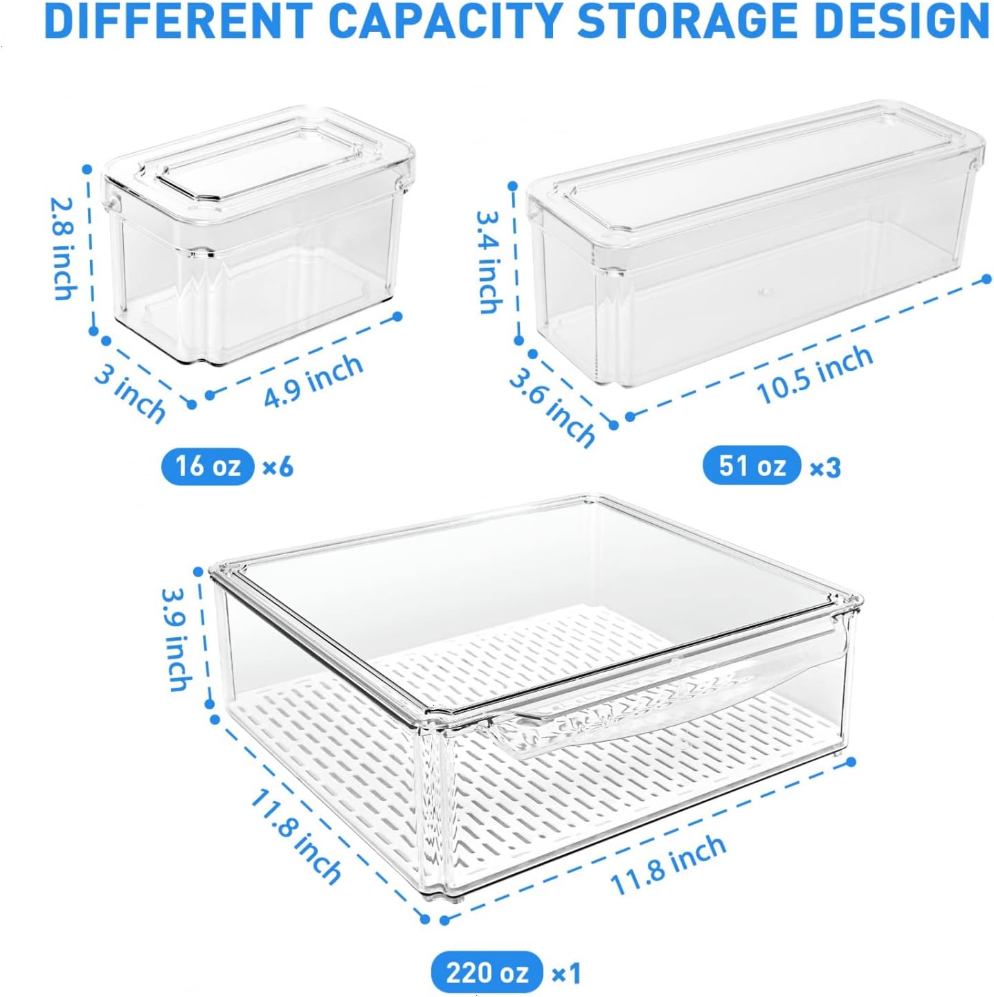 Stackable Fridge Organizer Set of 10 - FridgeMaster