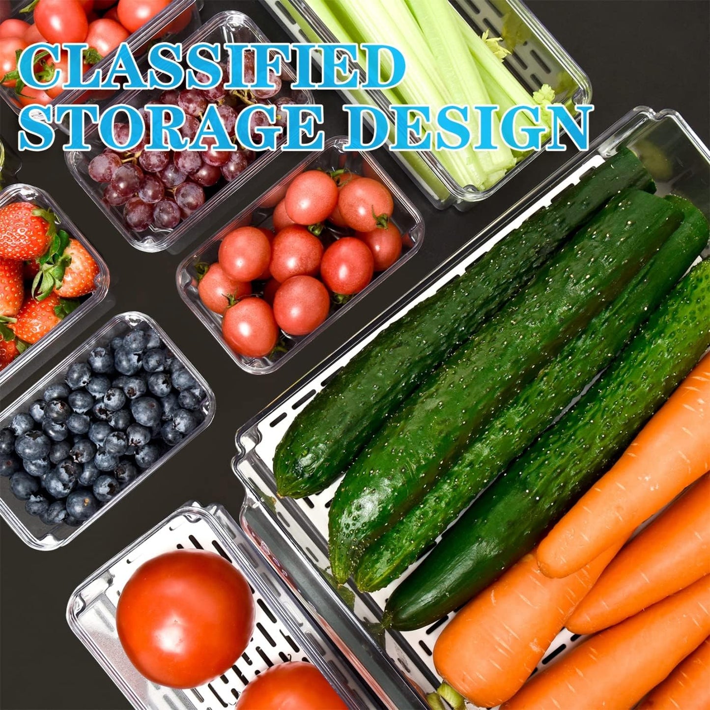 Stackable Fridge Organizer Set of 10 - FridgeMaster