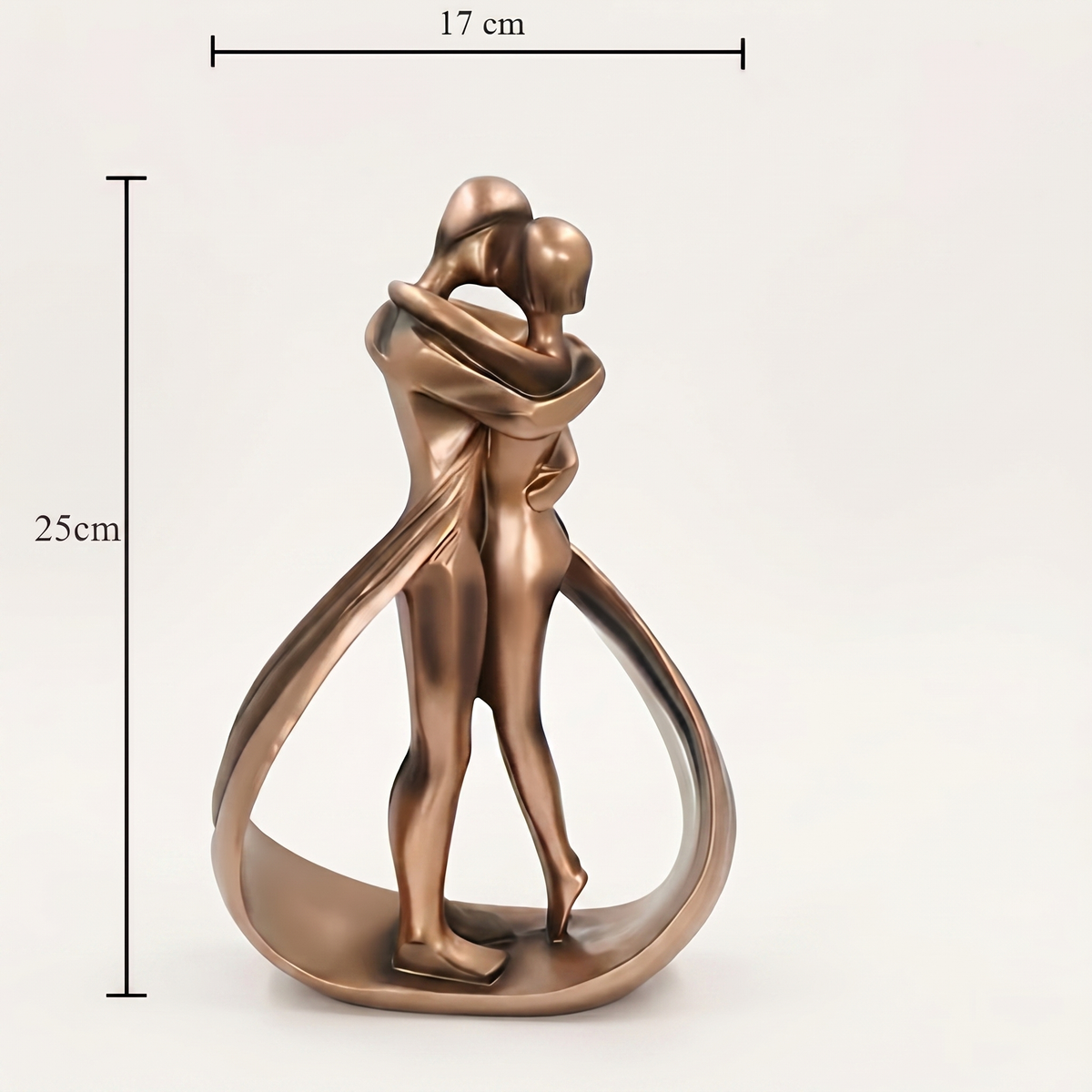 Statue de couple romantique - Sculpture d'intérieur en résine effet bronze