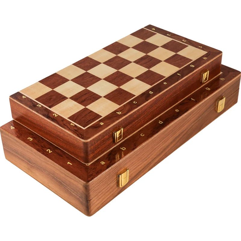 STRATEGIQON – Premium chess set made of wood with classic, foldable walnut wood board