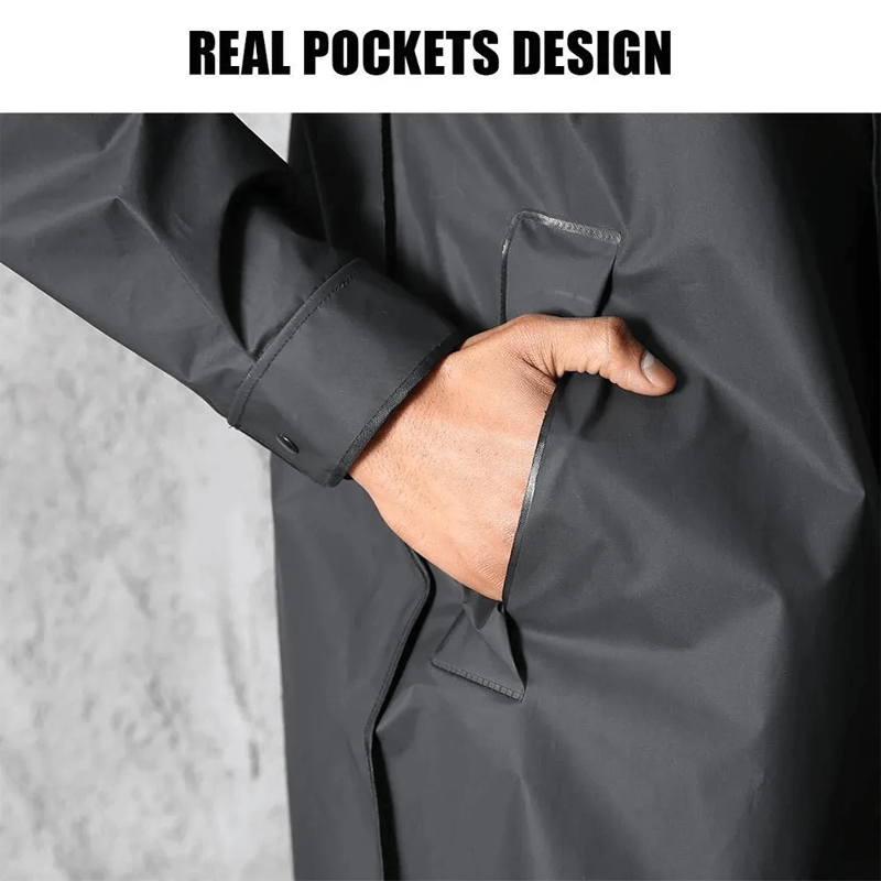 Stylish Long Black Raincoat