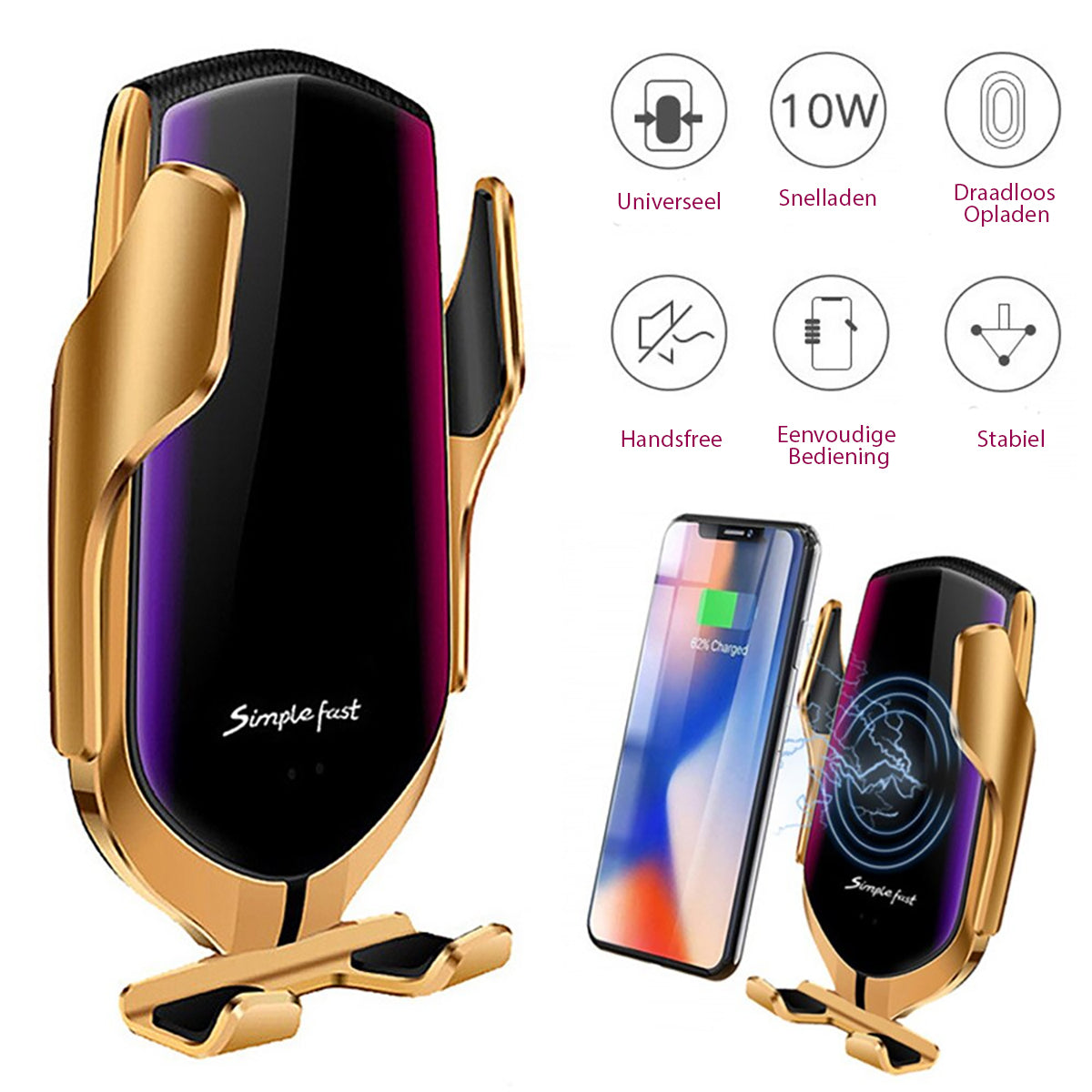 Support de téléphone automatique avec chargeur sans fil