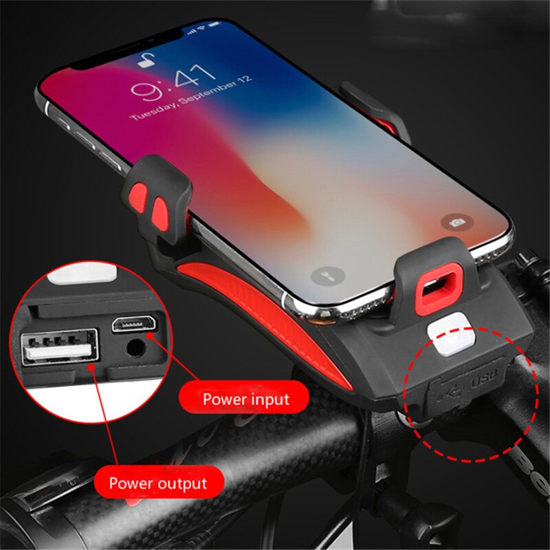 Support de téléphone pour vélo multifonction avec lumière et batterie externe