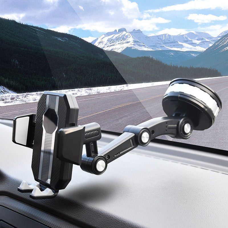 Support voiture universel avec bras télescopique et rotule à 360° pour pare-brise et tableau de bord