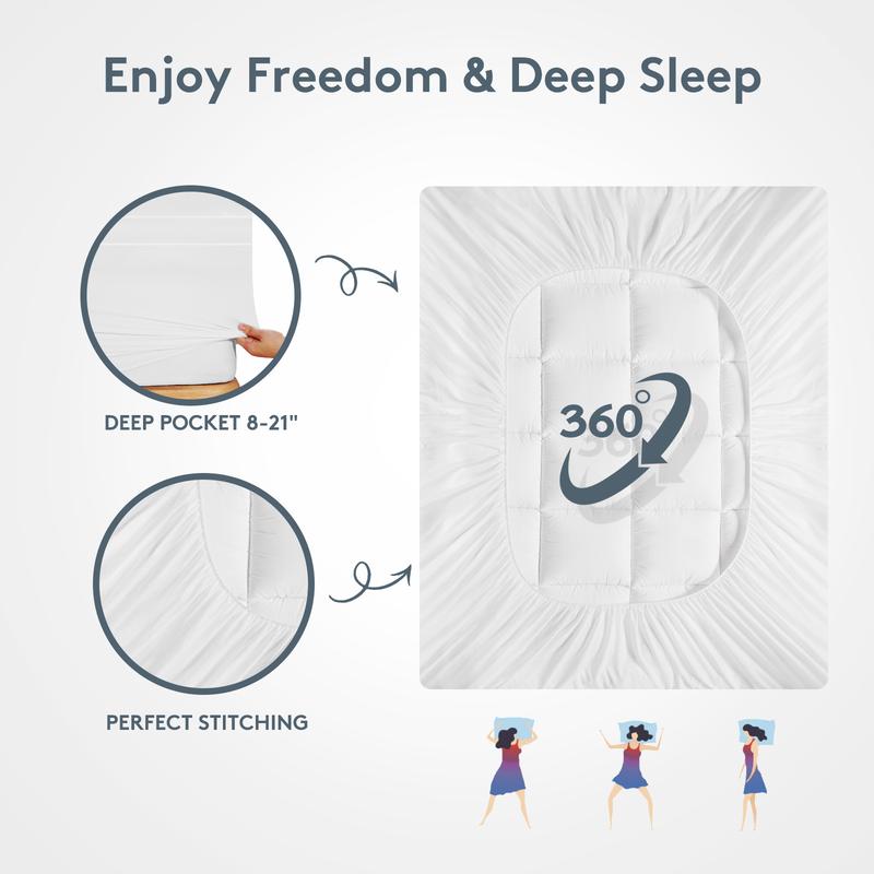 Surmatelas moelleux 1000 g/m² - couche de confort respirante et rafraîchissante
