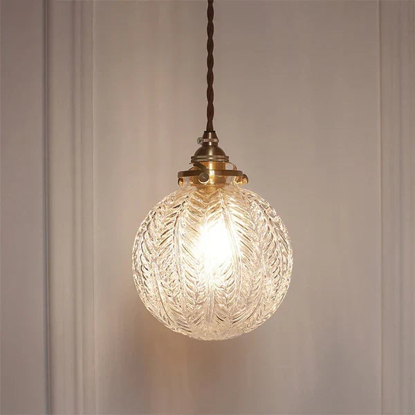 Suspension industrielle avec abat-jour en verre transparent