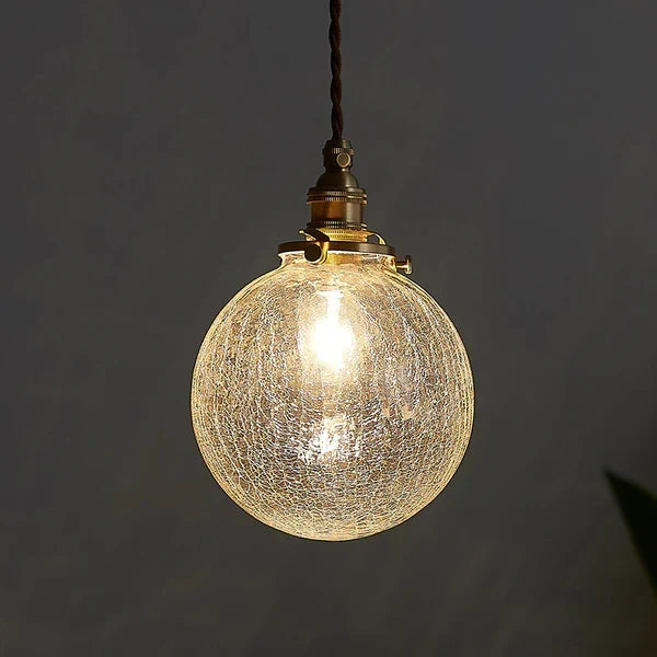 Suspension industrielle avec abat-jour en verre transparent