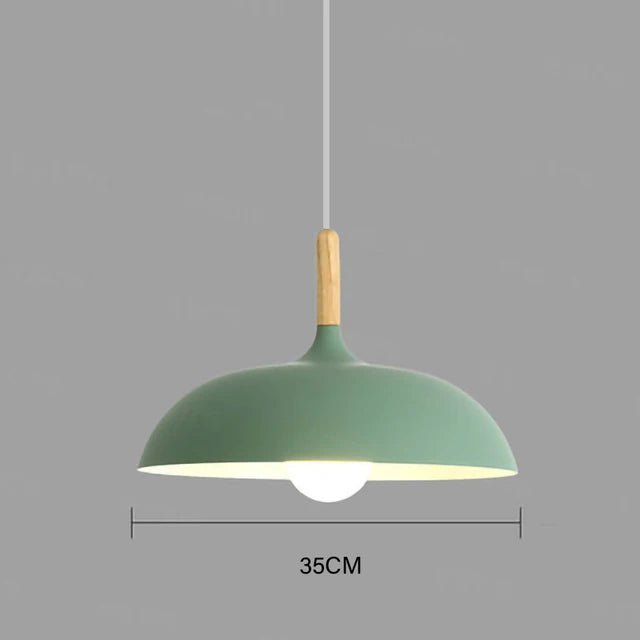 Suspension LED en chêne design scandinave