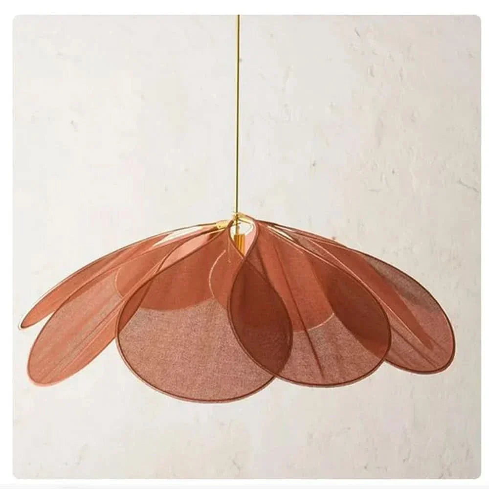 Suspension luminaire à abat-jour en tissu chaud avec motif floral