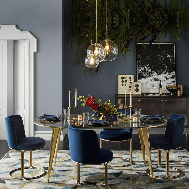 Suspension luminaire boule en verre design moderne laiton