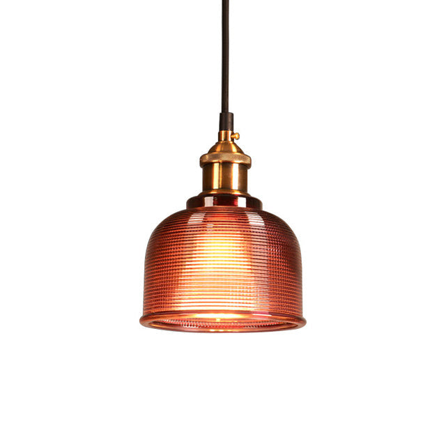 Suspension rétro en verre au design vintage européen