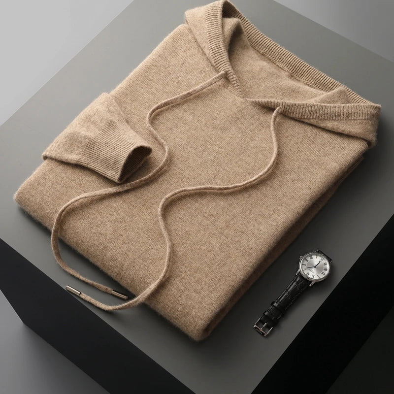 Sweat à capuche à cordon de serrage et manches longues pour homme