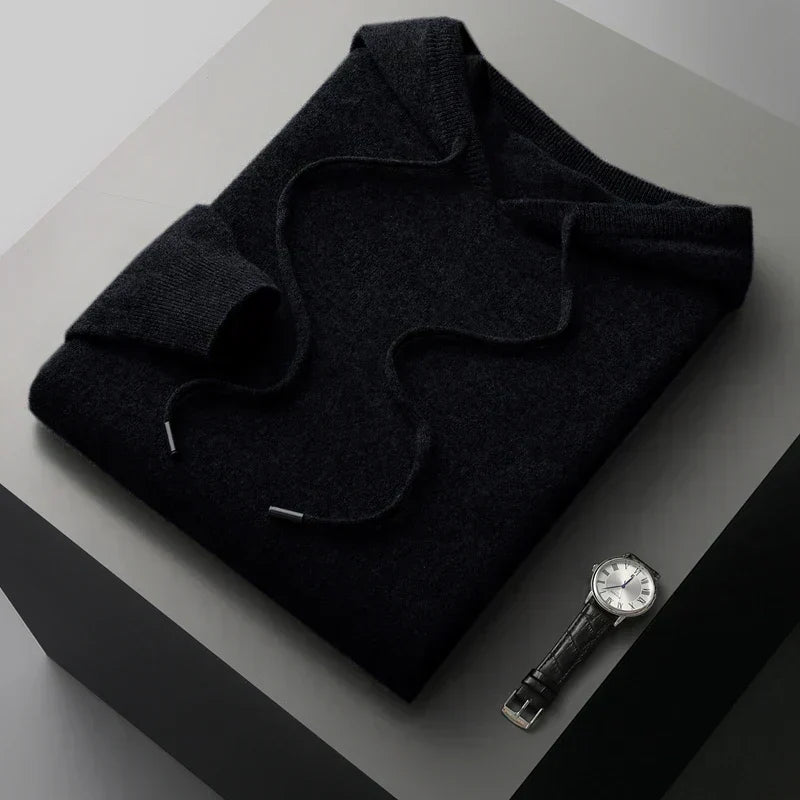 Sweat à capuche à cordon de serrage et manches longues pour homme