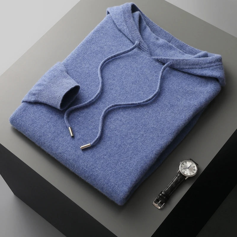 Sweat à capuche à cordon de serrage et manches longues pour homme