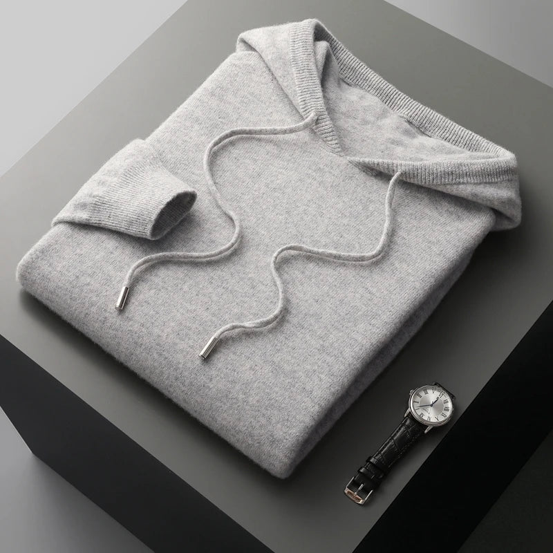 Sweat à capuche à cordon de serrage et manches longues pour homme