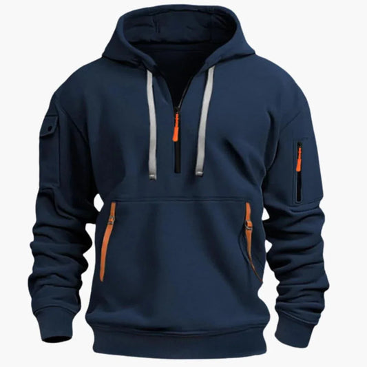 Sweat à capuche ajustable et poches zippées