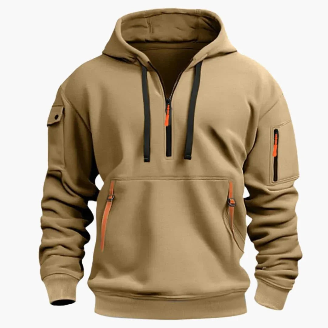 Sweat à capuche ajustable et poches zippées