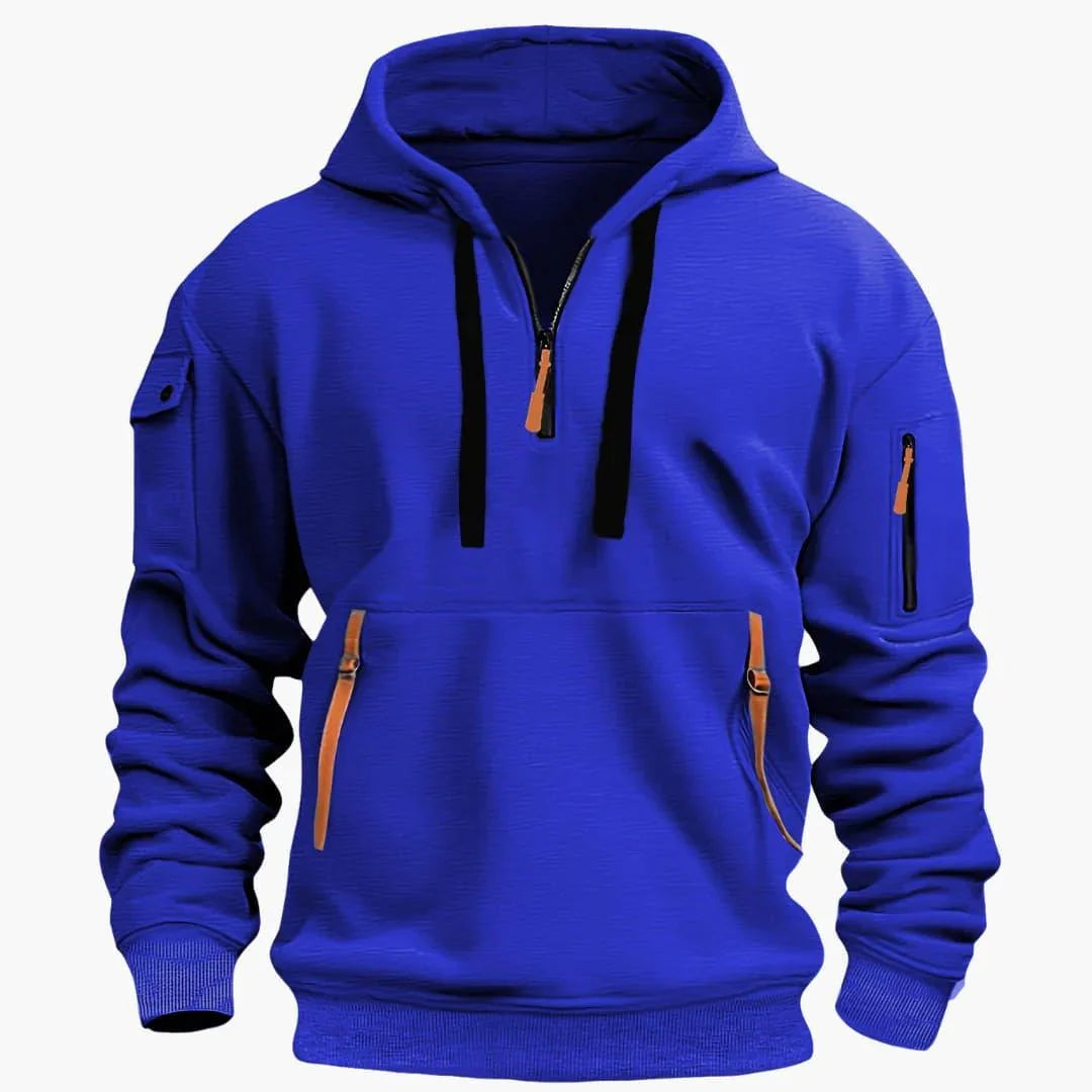 Sweat à capuche ajustable et poches zippées