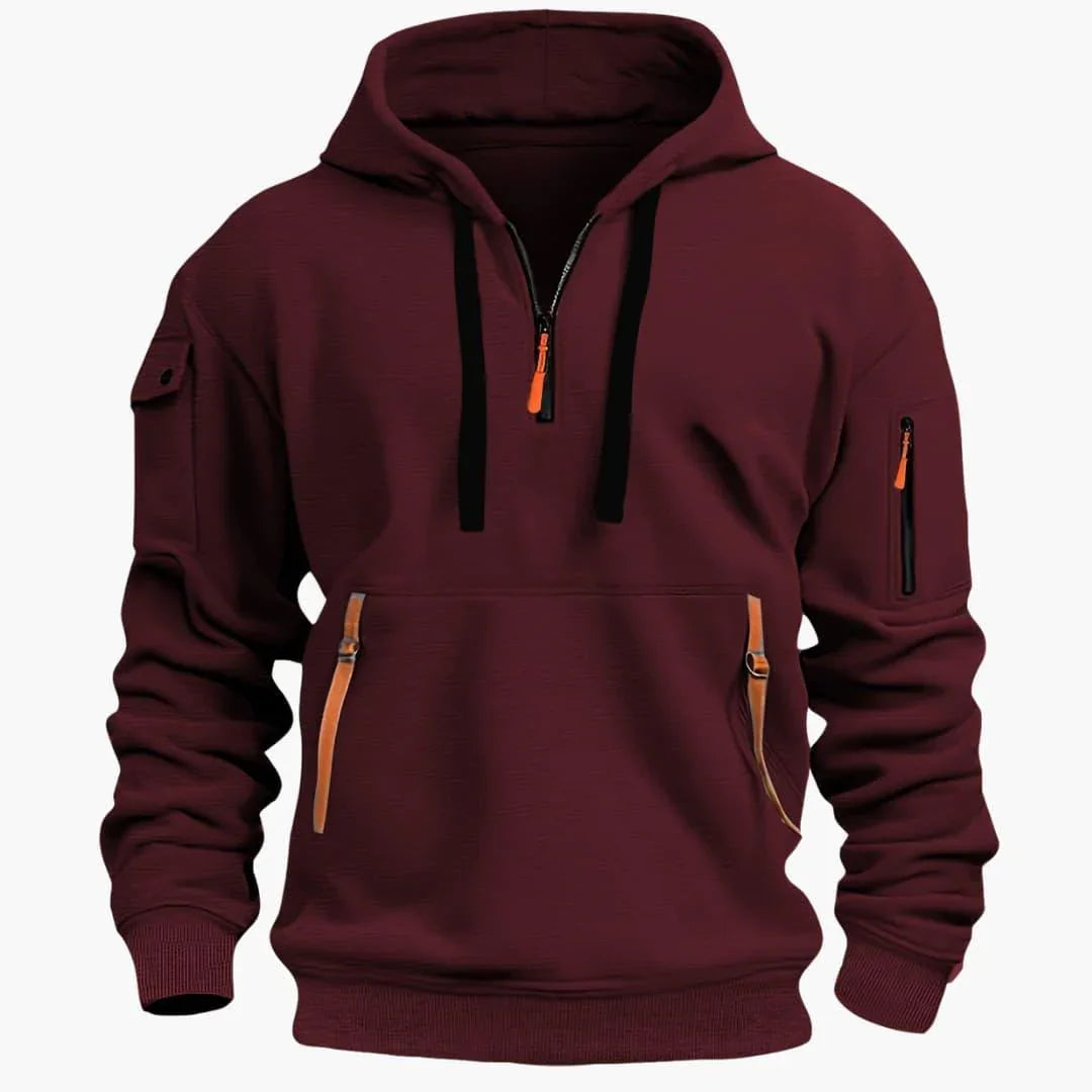 Sweat à capuche ajustable et poches zippées