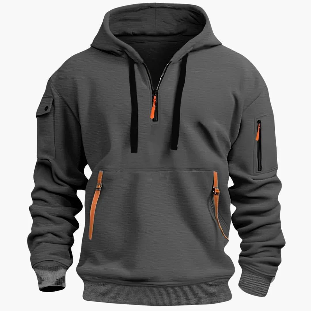 Sweat à capuche ajustable et poches zippées