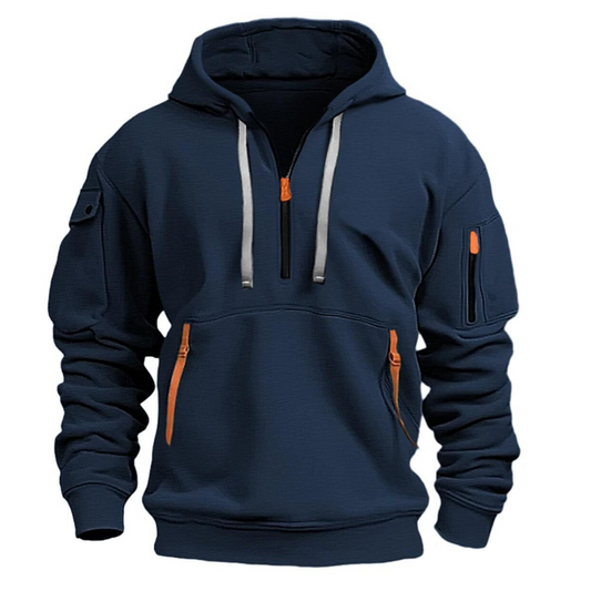 Sweat à capuche anorak à demi-zip pour homme