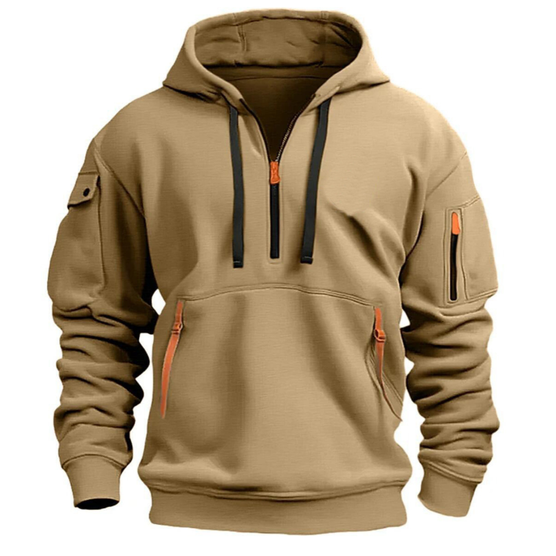 Sweat à capuche anorak à demi-zip pour homme