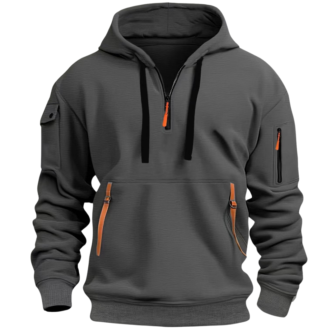 Sweat à capuche anorak à demi-zip pour homme